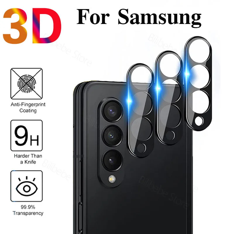 Tempered Glass Screen 9H - 3D เลนส์กล้องหลังโค้งสำหรับ Samsung Galaxy Z Fold3