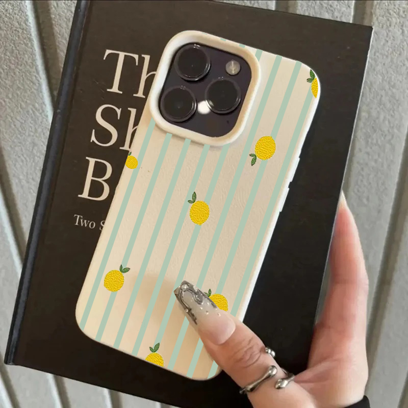Apple Iphone 15 - เคสโทรศัพท์ซิลิโคนลายมะนาวน่ารักกันกระแทกสำหรับ iPhone 17 13 11 Pro