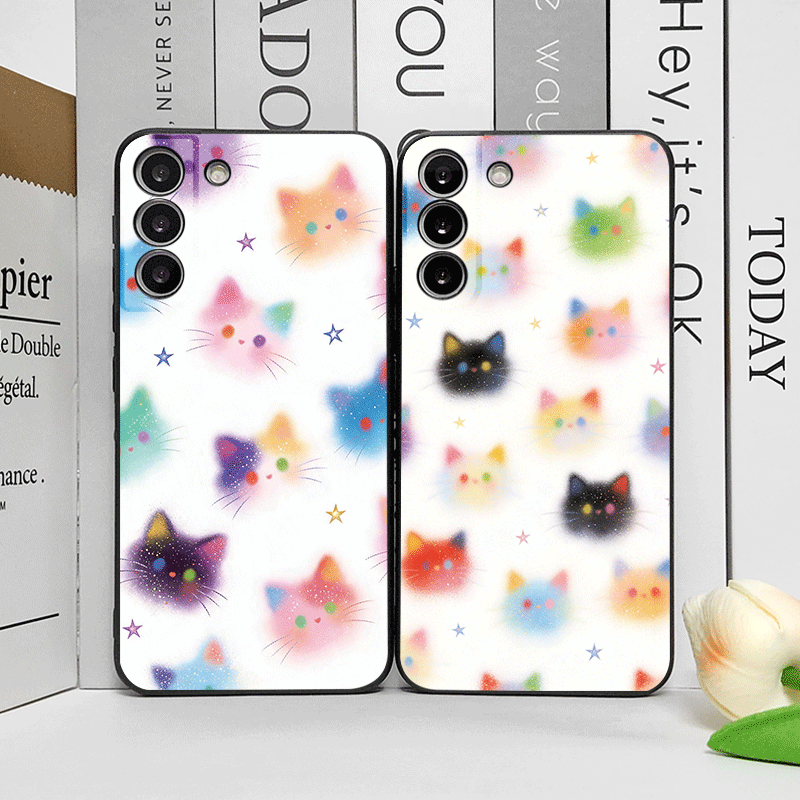 Huawei Nova 12 - ตลกกราฟฟิตี้สีสันสดใสหัวแมวพิมพ์ลายเคสโทรศัพท์สำหรับหัวเว่ยโนวา 13 12 11 โปร 10